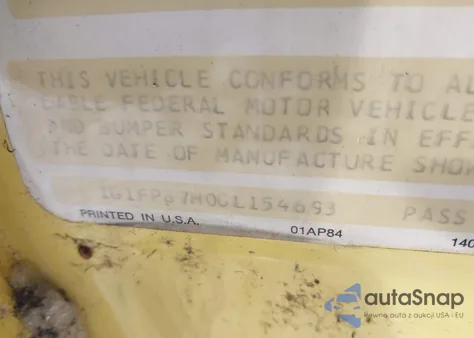 1986 Chevrolet Camaro из США, поврежденный, VIN 1G1FP87H0GL154693